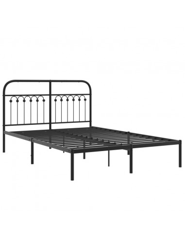 Giroletto con Testiera in Metallo Nero 140x190 cm