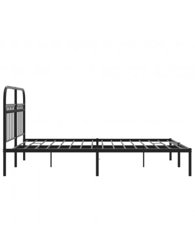 Giroletto con Testiera in Metallo Nero 140x190 cm