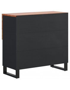 Credenza con 2 Ante 80x33x75 cm in Legno Massello di Acacia