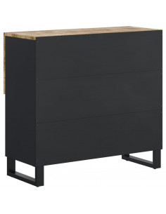 Credenza con 2 Ante 80x33x75 cm in Legno Massello di Mango