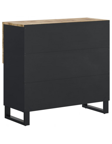 Credenza con 2 Ante 80x33x75 cm in Legno Massello di Mango