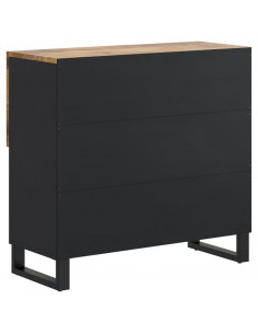 Credenza con 2 Ante 80x33x75 cm in Legno Massello di Mango