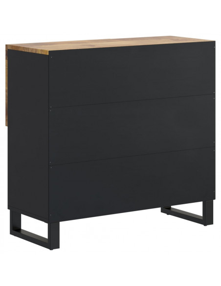 Credenza con 2 Ante 80x33x75 cm in Legno Massello di Mango
