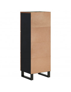 Credenza con 3 Ante 40x33x110cm Legno Massello Recupero e Ferro