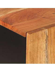 Credenza con Cassetto 60x33x100cm Legno Massello Acacia e Ferro