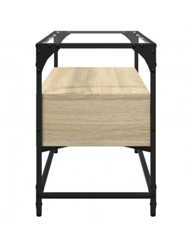 Mobile TV Piano Vetro Rovere Sonoma 80x35x51 Legno Multistrato