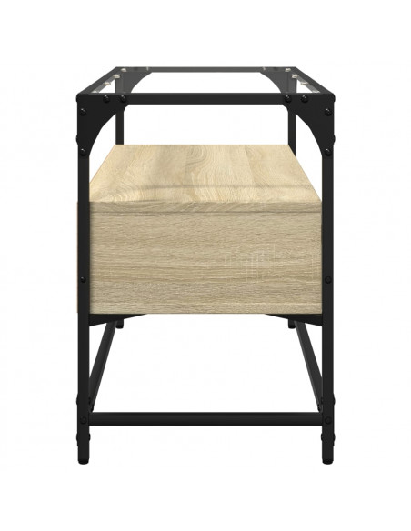 Mobile TV Piano Vetro Rovere Sonoma 80x35x51 Legno Multistrato