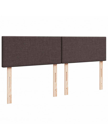 Giroletto a Molle con Materasso Marrone Scuro 200x200cm Tessuto