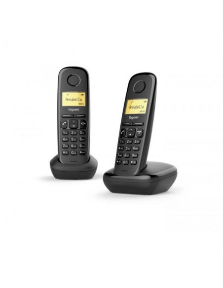 Gigaset A170 Duo Analog/DECT telephone Identificatore di chiamata Nero