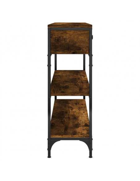 Tavolino Consolle Rovere Fumo 100x25x75 cm Legno Multistrato