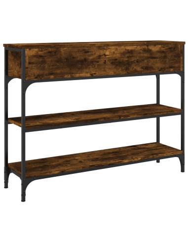 Tavolino Consolle Rovere Fumo 100x25x75 cm Legno Multistrato