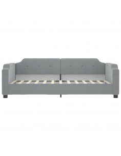 Divano Letto con Letto Estraibile Grigio Chiaro 100x200 Tessuto