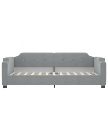 Divano Letto con Letto Estraibile Grigio Chiaro 100x200 Tessuto