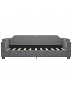 Divano Letto con Letto Estraibile Grigio Scuro 90x190cm Tessuto