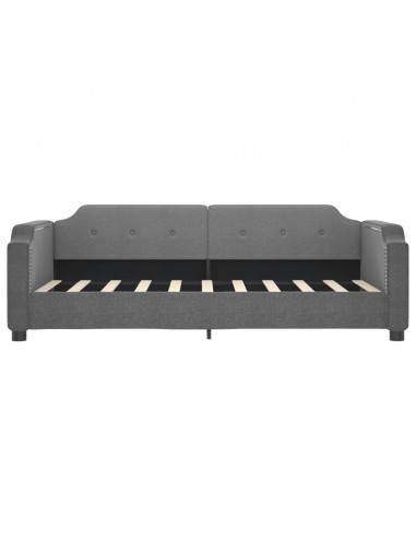 Divano Letto con Letto Estraibile Grigio Scuro 90x190cm Tessuto