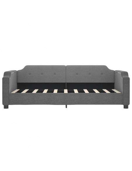 Divano Letto con Letto Estraibile Grigio Scuro 90x190cm Tessuto