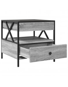 Tavolino da Salotto con LED Infinity Grigio Sonoma 50x50x51 cm 2