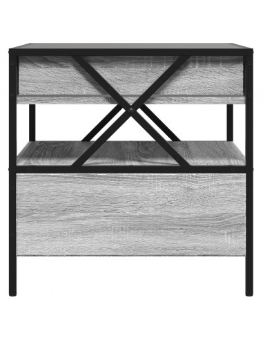 Tavolino da Salotto con LED Infinity Grigio Sonoma 50x50x51 cm