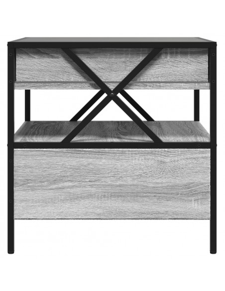Tavolino da Salotto con LED Infinity Grigio Sonoma 50x50x51 cm