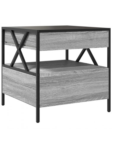 Tavolino da Salotto con LED Infinity Grigio Sonoma 50x50x51 cm