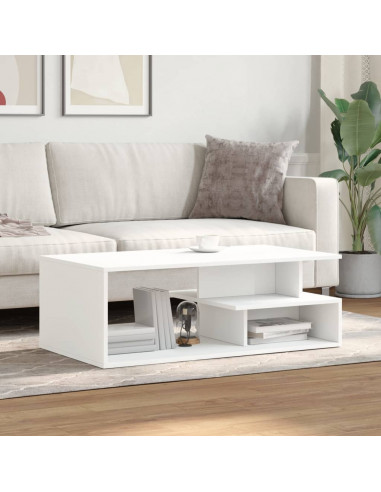 Tavolino da Salotto Bianco 102x55x35 cm in Legno Multistrato