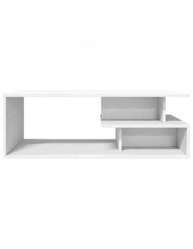 Tavolino da Salotto Bianco 102x55x35 cm in Legno Multistrato