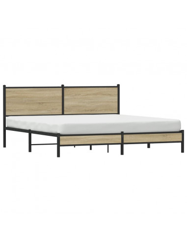 Giroletto senza Materaso in Metallo Rovere Sonoma 183x213 cm