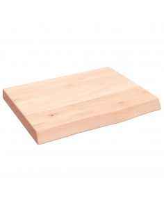 Piano Bagno 40x30x(2-4) cm in Legno Massello Non Trattato 2