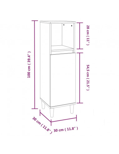 Set Mobili da Bagno 3 pz Bianco in Legno Multistrato