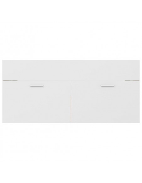 Set Mobili Bagno 2pz Bianco e Rovere Sonoma Legno Multistrato