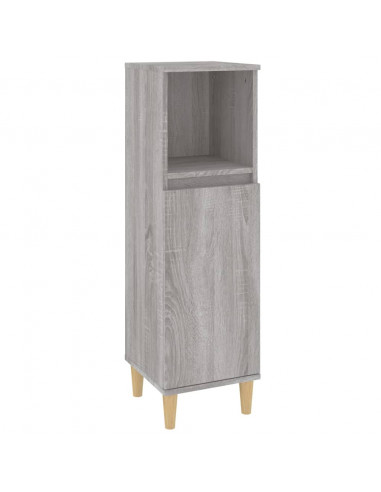 Set Mobili da Bagno 3 pz Grigio Sonoma in Legno Multistrato