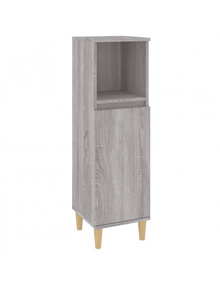 Set Mobili da Bagno 3 pz Grigio Sonoma in Legno Multistrato