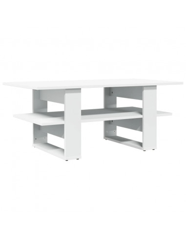 Tavolino da Salotto Bianco 102x55x42 cm in Legno Multistrato