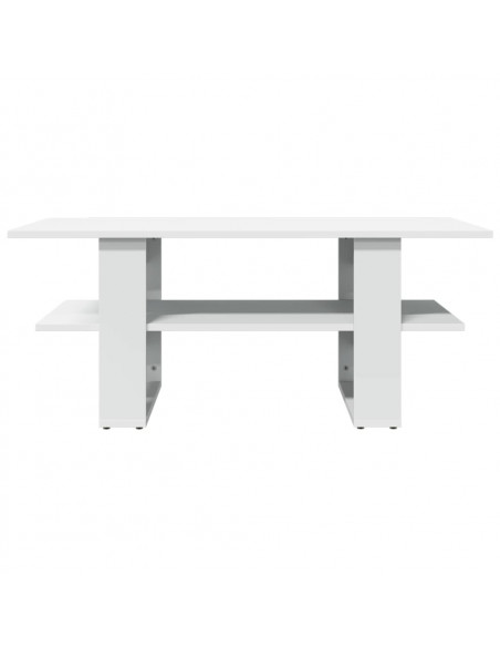 Tavolino da Salotto Bianco 102x55x42 cm in Legno Multistrato