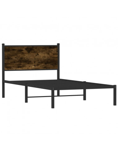 Giroletto con Testiera in Metallo Rovere Fumo 100x200 cm