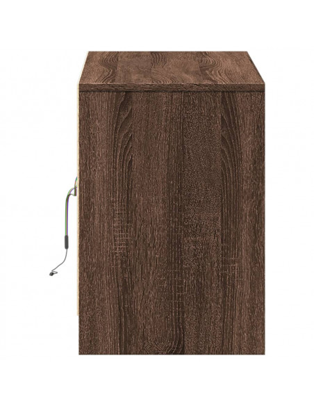 Mobile Porta TV con LED Rovere Marrone 100x34x50 cm Truciolato