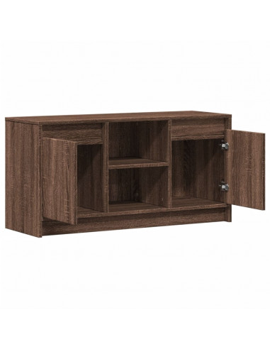 Mobile Porta TV con LED Rovere Marrone 100x34x50 cm Truciolato