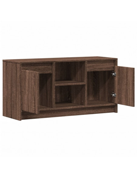 Mobile Porta TV con LED Rovere Marrone 100x34x50 cm Truciolato