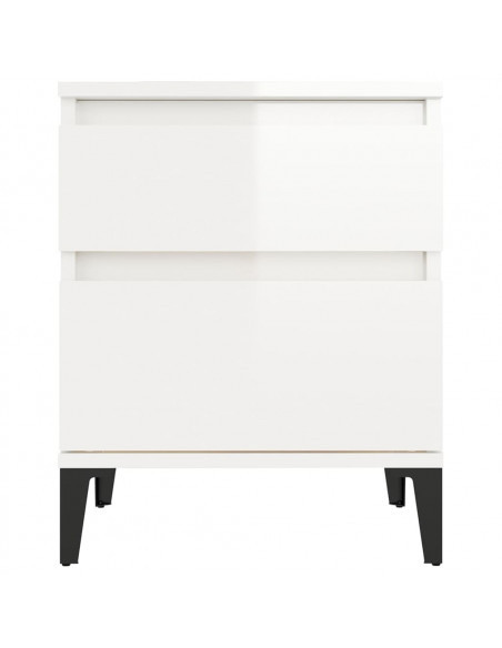 Comodino Bianco Lucido 40x35x50 cm