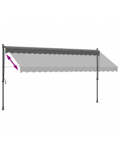Tenda da Sole Retrattile Antracite 400x150 cm Tessuto e Acciaio
