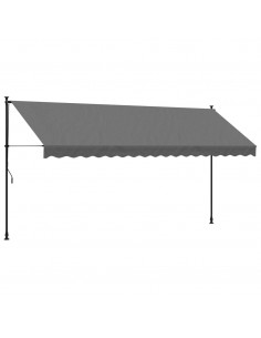 Tenda da Sole Retrattile Antracite 400x150 cm Tessuto e Acciaio 2