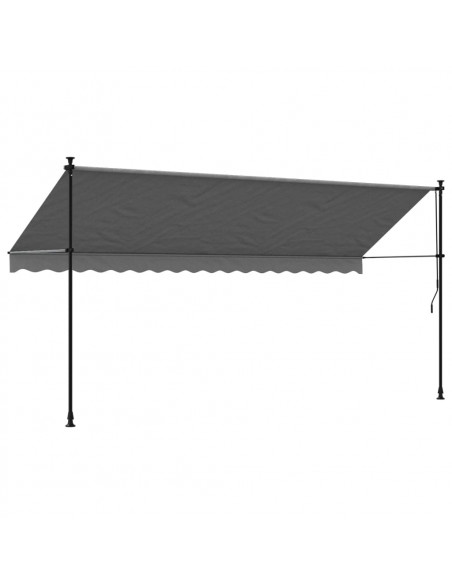 Tenda da Sole Retrattile Antracite 400x150 cm Tessuto e Acciaio