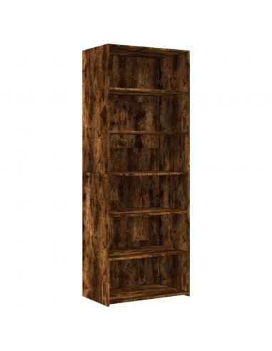 Credenza Rovere Fumo 70x41x185 cm in Legno Multistrato