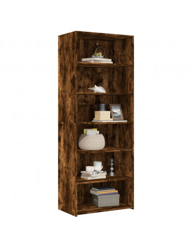 Credenza Rovere Fumo 70x41x185 cm in Legno Multistrato