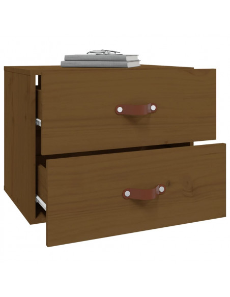 Comodini a Muro 2 pz Marrone Miele 50x36x40 cm