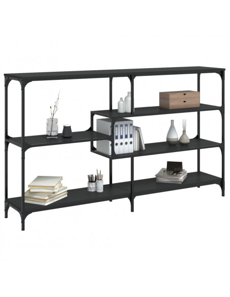 Tavolino Consolle Nero 160x32x95 cm in Legno Multistrato
