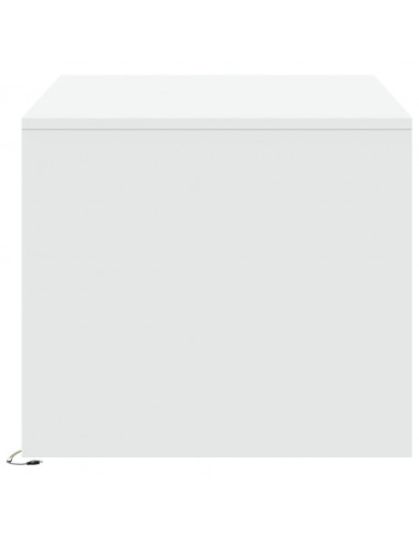 Tavolino da Salotto con Luci LED Bianco in Truciolato