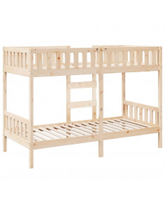 Letto a Castello 90x200 cm in Legno Massello di Pino 2