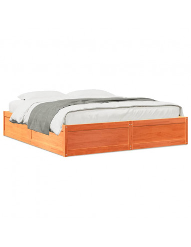 Giroletto Marrone Cera 200x200 cm in Legno Massello di Pino