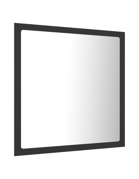 Specchio da Bagno a LED Grigio 40x8,5x37 cm in Acrilico